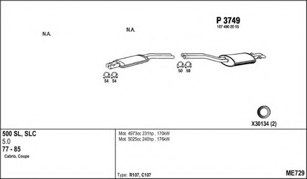 FENNO ME729 Exhaust System